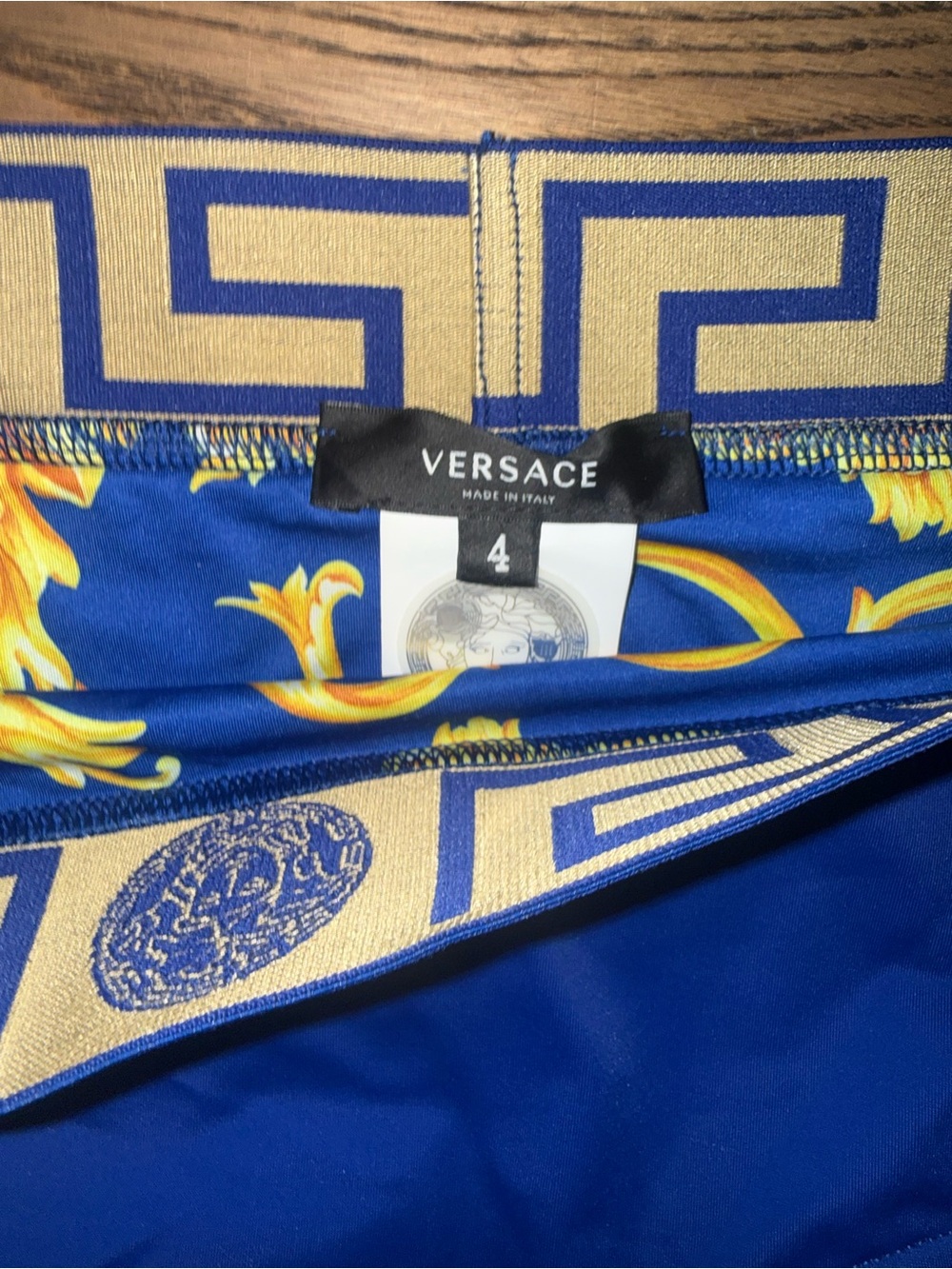 Versace Greca Border Swim Briefs – Royal Blue – Size 4 / M - Picture 2 of 3